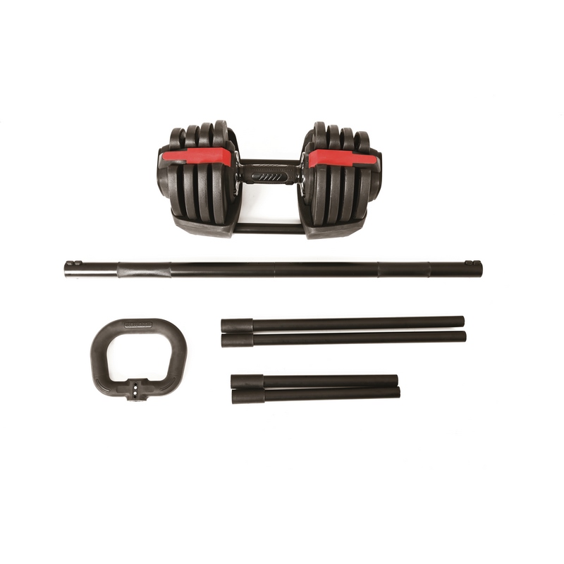 Set Manubri Regolabili 4 In 1 Da 44 LBS - Bilanciere, Kettlebell, Push-up E Pesi Liberi