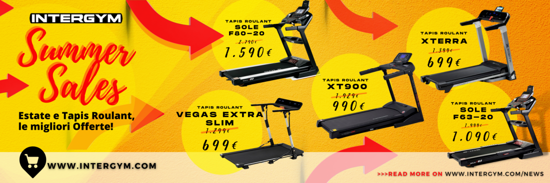Intergym Summer Sales! Estate e Tapis Roulant, le migliori Offerte!