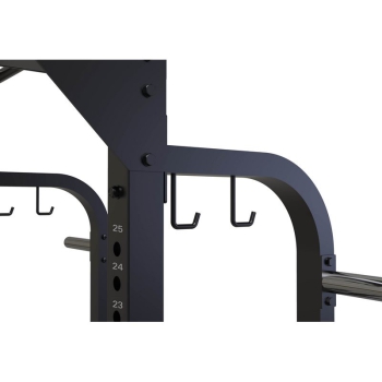 Half rack con 8 barre in acciaio per elastici e traliccio multipresa superiore