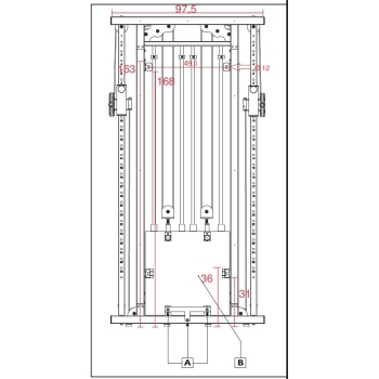 Poliercolina dual cross cable PRX-3500 doppio pacco pesi in acciaio 50 kg cad. salvaspazio